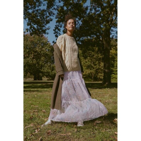 NEW FREE PEOPLE RIVERSIDE TOOL & DYE SILK ORGANZA TIE DYE MAXI SLIP SKIRT - Picture 1 of 8